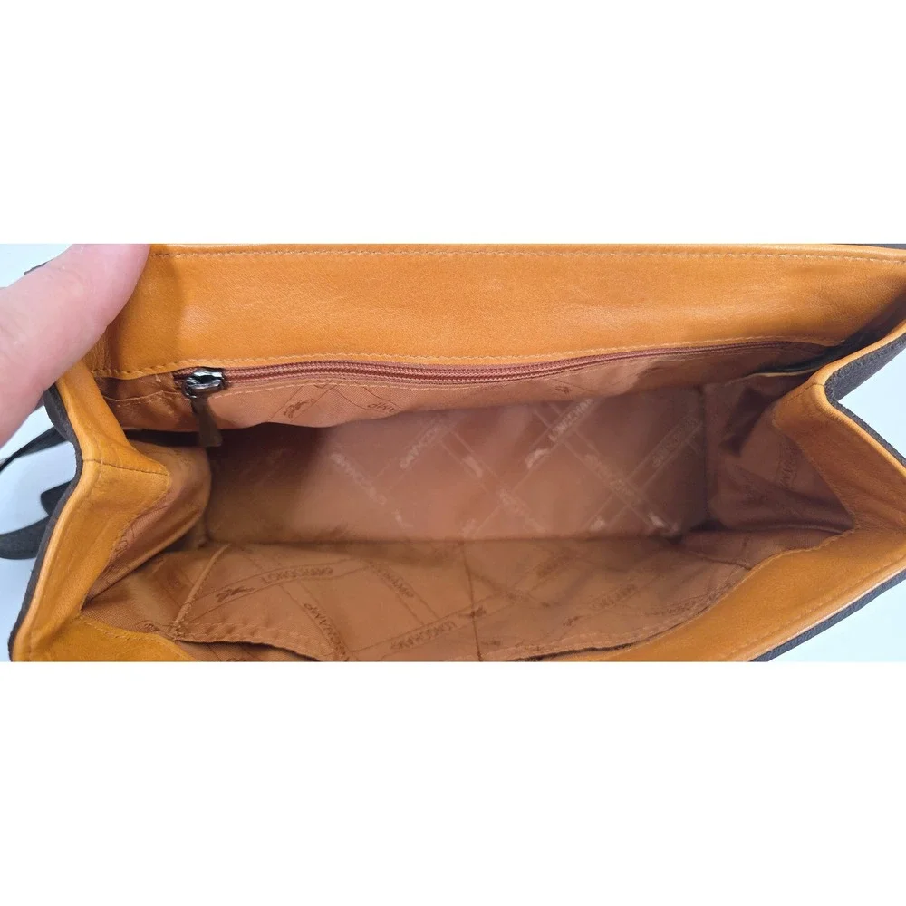 Longchamp Roseau Heritage Brown Leather Suede Bamboo Toggle Bag L2063907 703 - Picture 6 of 11